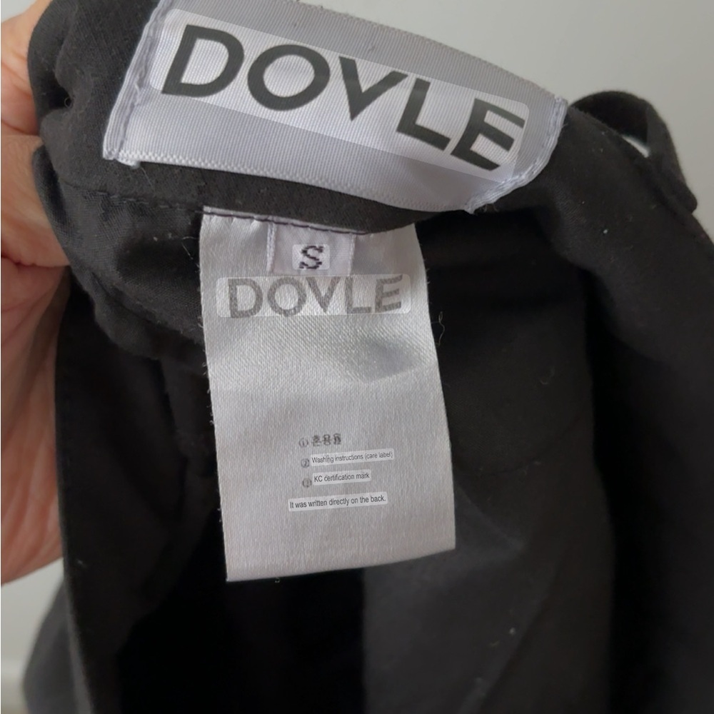 DOVLE Black Pleated Trousers High Rise Cropped Wide Leg Minimalist S - Picture 9 of 9